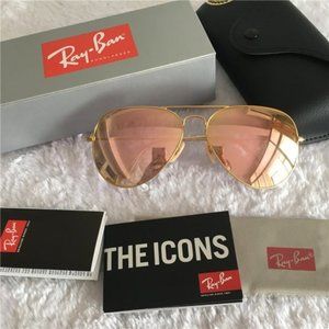 Ray-Ban 3025 Metal Mirrored Pink Sunglasses